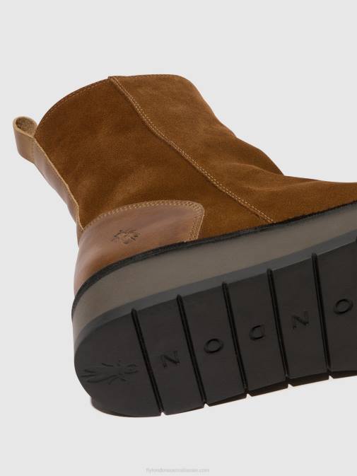 CAMEL XX0D44 Zip Up Ankle Boots RENO053 Fly London Women