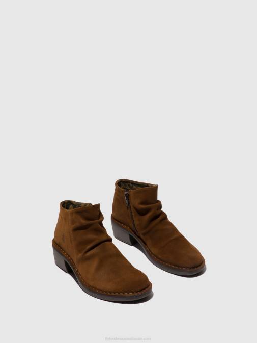 CAMEL XX0D55 Zip Up Ankle Boots MERK093 Fly London Women