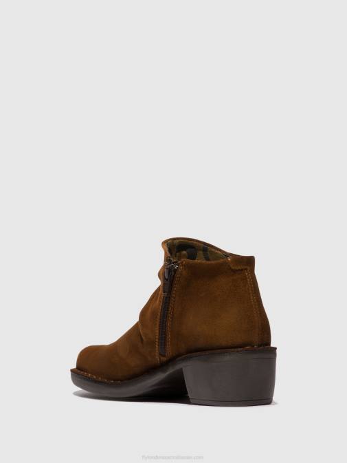 CAMEL XX0D55 Zip Up Ankle Boots MERK093 Fly London Women