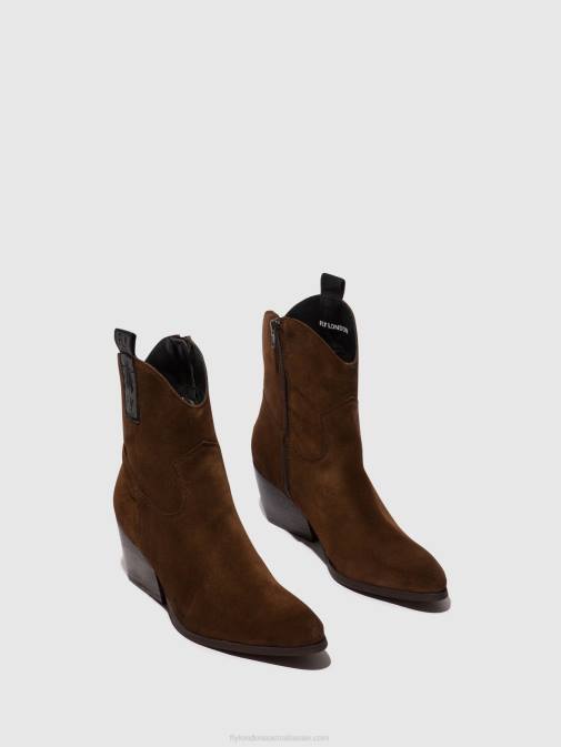 CHOCOLATE XX0D33 Zip Up Ankle Boots TABB905 Fly London Women