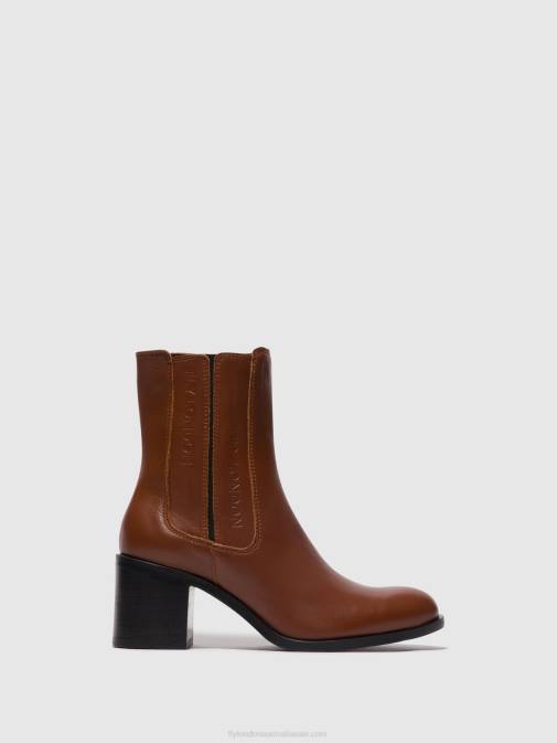 COGNAC XX0D71 Zip Up Ankle Boots AMEL913 Fly London Women