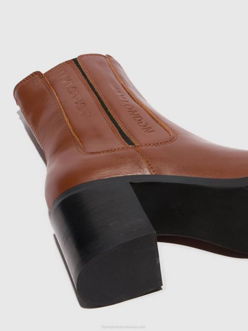 COGNAC XX0D71 Zip Up Ankle Boots AMEL913 Fly London Women