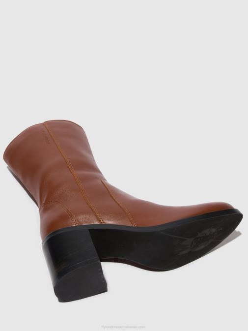 COGNAC XX0D74 Zip Up Ankle Boots ASTA914 Fly London Women