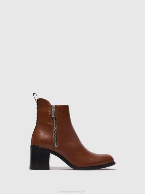 COGNAC XX0D79 Zip Up Ankle Boots ADER912 Fly London Women