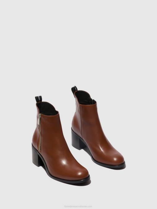 COGNAC XX0D79 Zip Up Ankle Boots ADER912 Fly London Women