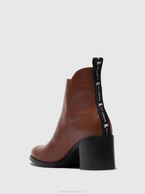 COGNAC XX0D79 Zip Up Ankle Boots ADER912 Fly London Women