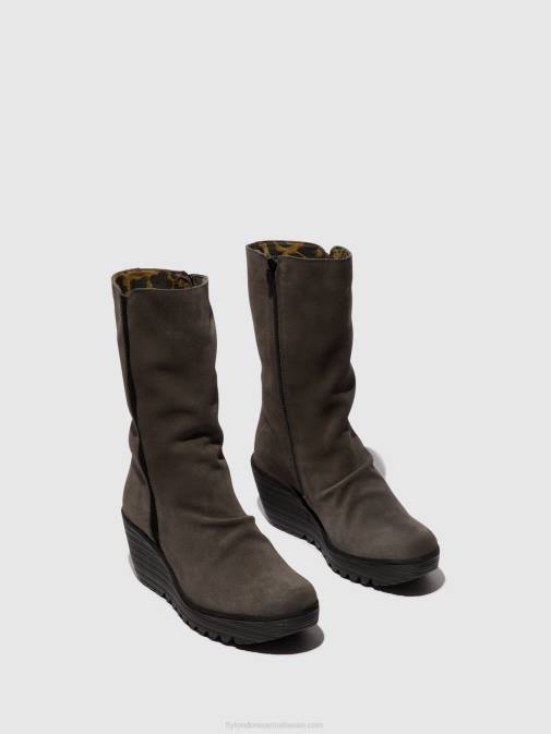 DIESEL/BLACK XX0D29 Zip Up Ankle Boots YEMY408 Fly London Women