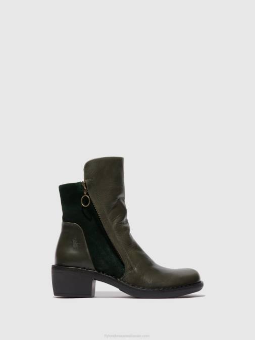 DIESEL/GREEN FOREST XX0D57 Zip Up Ankle Boots MELY074 Fly London Women
