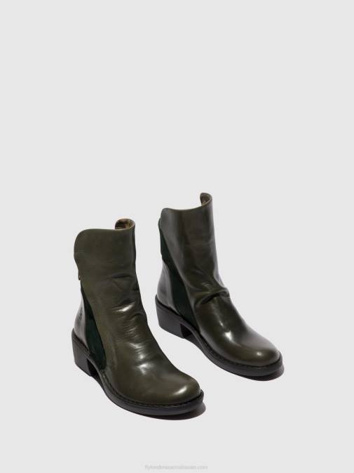 DIESEL/GREEN FOREST XX0D57 Zip Up Ankle Boots MELY074 Fly London Women
