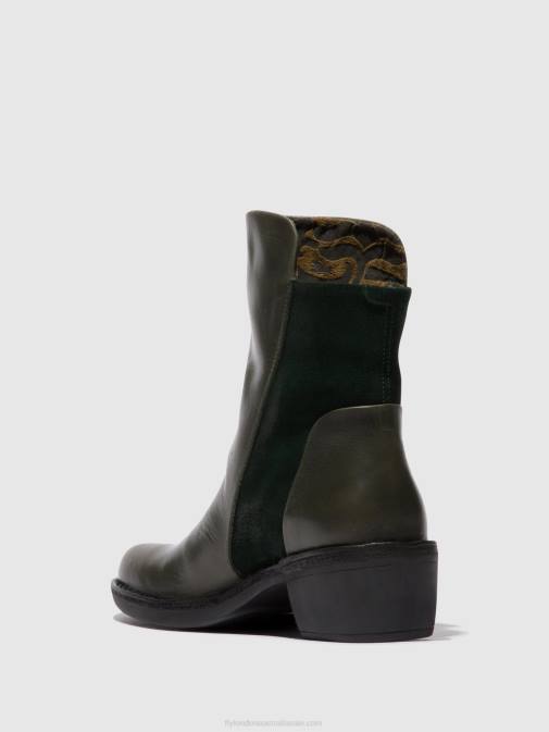 DIESEL/GREEN FOREST XX0D57 Zip Up Ankle Boots MELY074 Fly London Women
