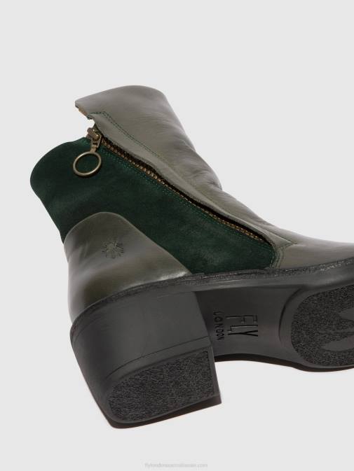 DIESEL/GREEN FOREST XX0D57 Zip Up Ankle Boots MELY074 Fly London Women