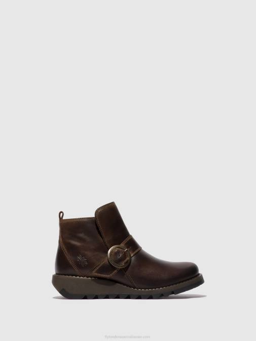 DK. BROWN XX0D158 Buckle Ankle Boots SIAS812 Fly London Women