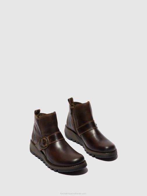 DK. BROWN XX0D158 Buckle Ankle Boots SIAS812 Fly London Women