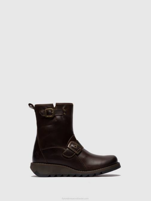 DK.BROWN XX0D266 Buckle Ankle Boots SINO525 Fly London Women