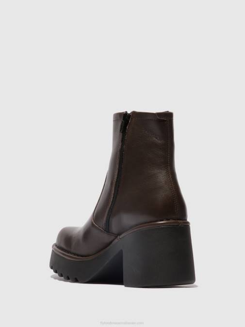 DK.TAUPE XX0D52 Zip Up Ankle Boots MOGE250 Fly London Women