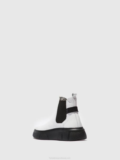 DUBLIN WHITE (BLACK SOLE) XX0D169 Chelsea Ankle Boots EBBE479 Fly London Women
