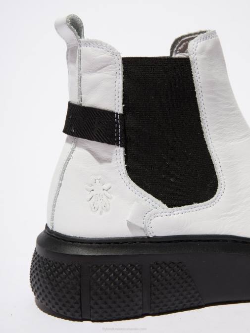 DUBLIN WHITE (BLACK SOLE) XX0D169 Chelsea Ankle Boots EBBE479 Fly London Women