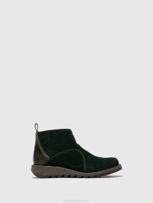 FOREST GREEN/DIESEL XX0D22 Zip Up Ankle Boots SELY918 Fly London Women