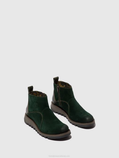 FOREST GREEN/DIESEL XX0D22 Zip Up Ankle Boots SELY918 Fly London Women