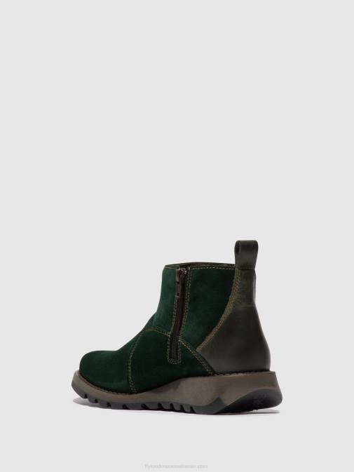 FOREST GREEN/DIESEL XX0D22 Zip Up Ankle Boots SELY918 Fly London Women
