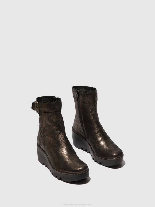 GRAPHITE XX0D68 Zip Up Ankle Boots BEPP396 Fly London Women