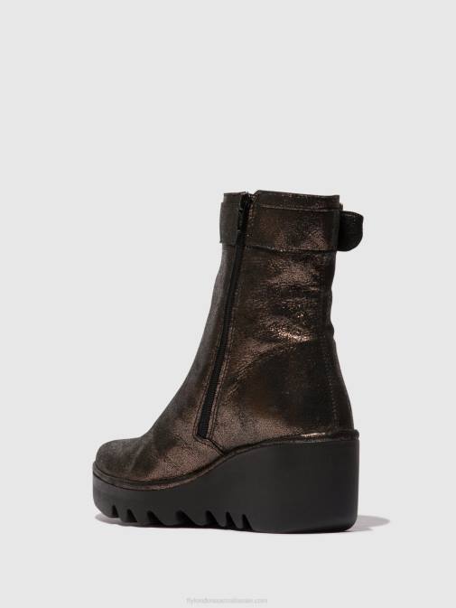 GRAPHITE XX0D68 Zip Up Ankle Boots BEPP396 Fly London Women