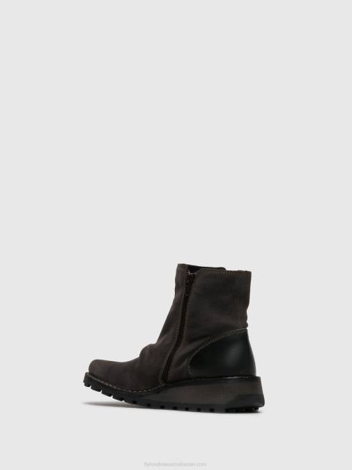 Gray XX0D271 Zip Up Ankle Boots MON944 DIESEL Fly London Women