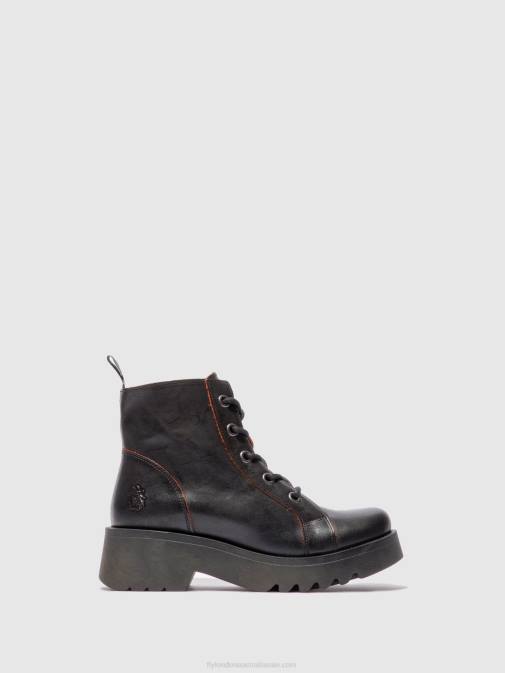 JAVA BLACK/RED XX0D174 Lace-up Ankle Boots METZ788 Fly London Women