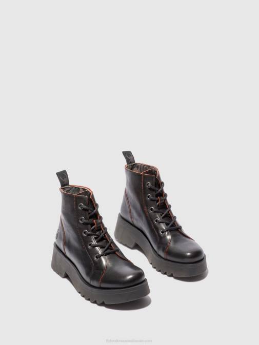 JAVA BLACK/RED XX0D174 Lace-up Ankle Boots METZ788 Fly London Women