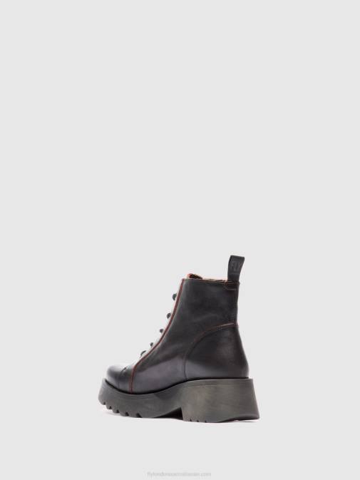 JAVA BLACK/RED XX0D174 Lace-up Ankle Boots METZ788 Fly London Women