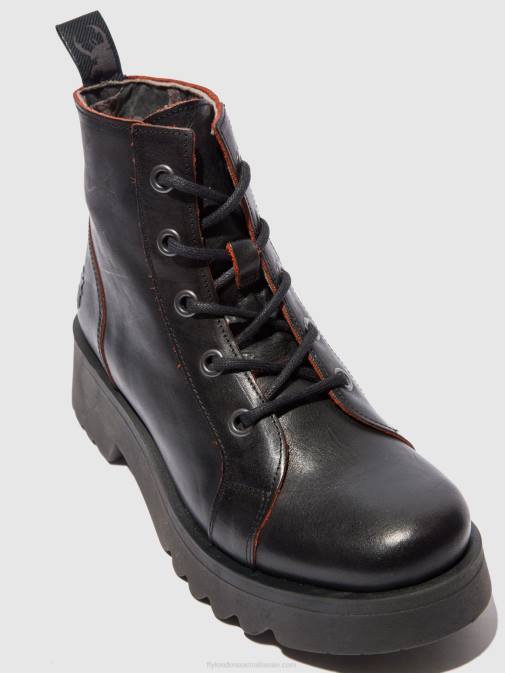 JAVA BLACK/RED XX0D174 Lace-up Ankle Boots METZ788 Fly London Women