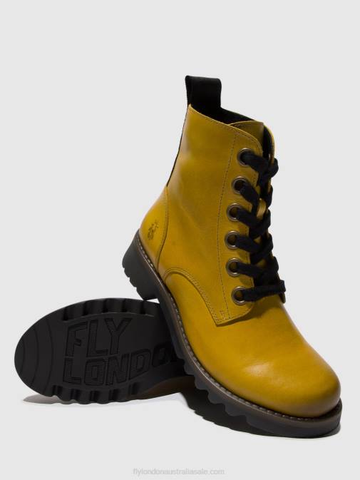 MUSTARD XX0D96 Lace-up Ankle Boots RAGI539 Fly London Women