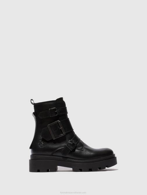 NAPPA BLACK XX0D241 Buckle Ankle Boots JEDA817 Fly London Women