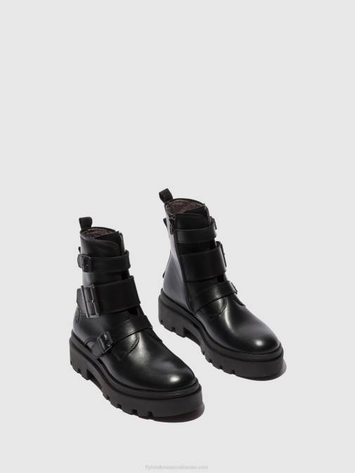 NAPPA BLACK XX0D241 Buckle Ankle Boots JEDA817 Fly London Women