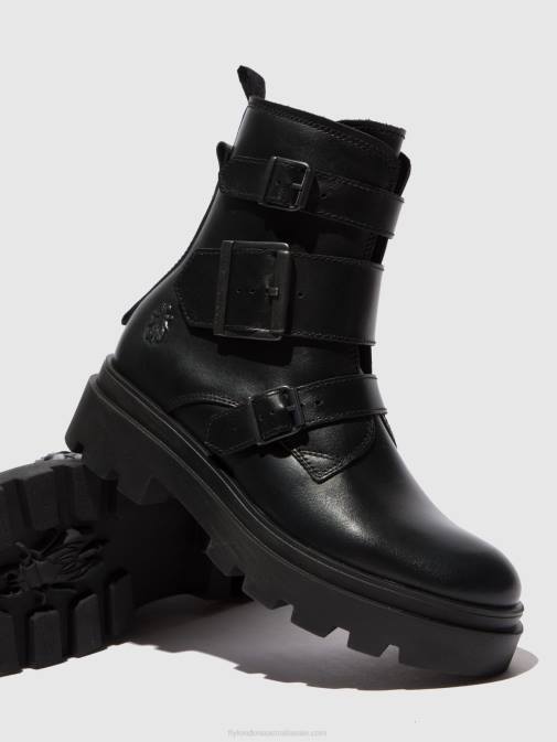 NAPPA BLACK XX0D241 Buckle Ankle Boots JEDA817 Fly London Women