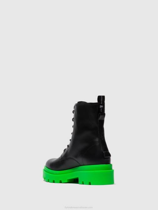 NAUSICA BLACK (GREEN SOLE) XX0D162 Lace-up Ankle Boots JACY881 Fly London Women