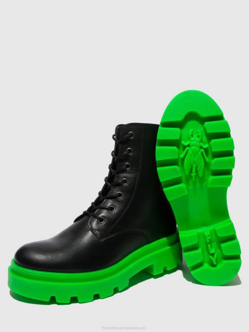 NAUSICA BLACK (GREEN SOLE) XX0D162 Lace-up Ankle Boots JACY881 Fly London Women