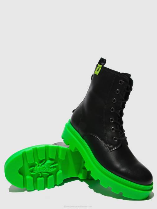 NAUSICA BLACK (GREEN SOLE) XX0D162 Lace-up Ankle Boots JACY881 Fly London Women