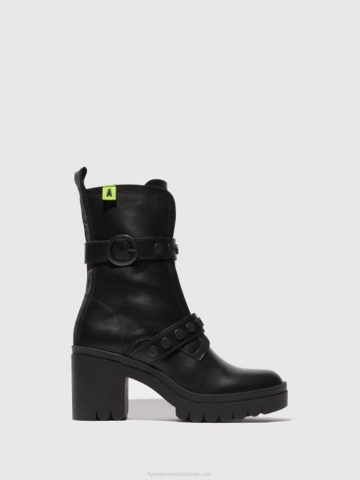 NAUSICA BLACK XX0D160 Zip Up Ankle Boots TAMA888 Fly London Women
