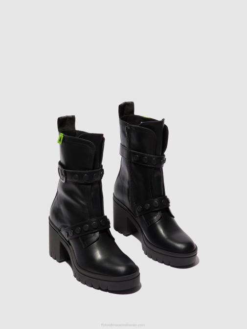 NAUSICA BLACK XX0D160 Zip Up Ankle Boots TAMA888 Fly London Women