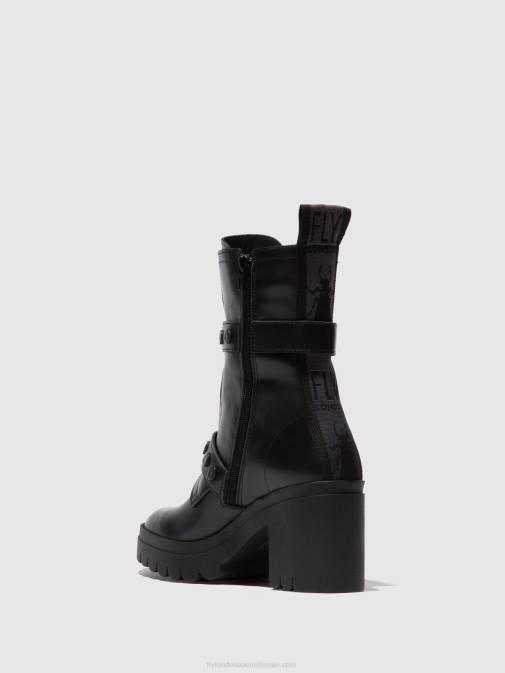 NAUSICA BLACK XX0D160 Zip Up Ankle Boots TAMA888 Fly London Women