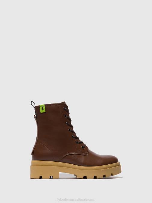 NAUSICA CHOCOLATE XX0D163 Lace-up Ankle Boots JACY881 Fly London Women