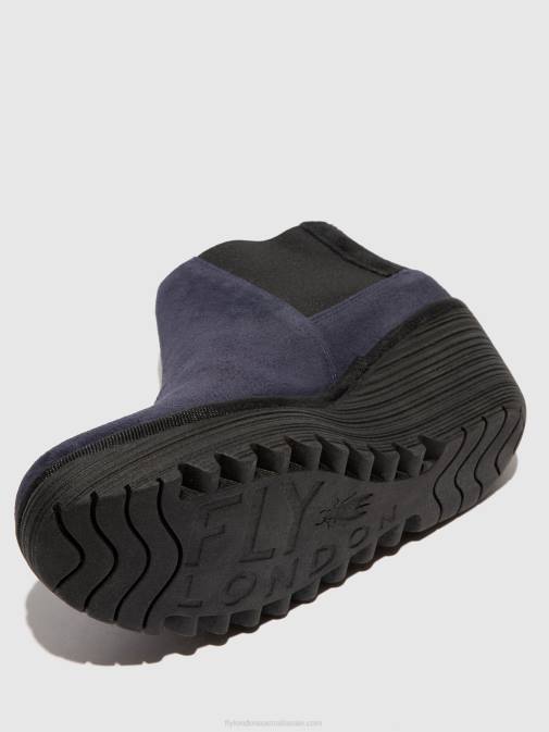 NAVY/BLACK XX0D27 Zip Up Ankle Boots YEGO400 Fly London Women