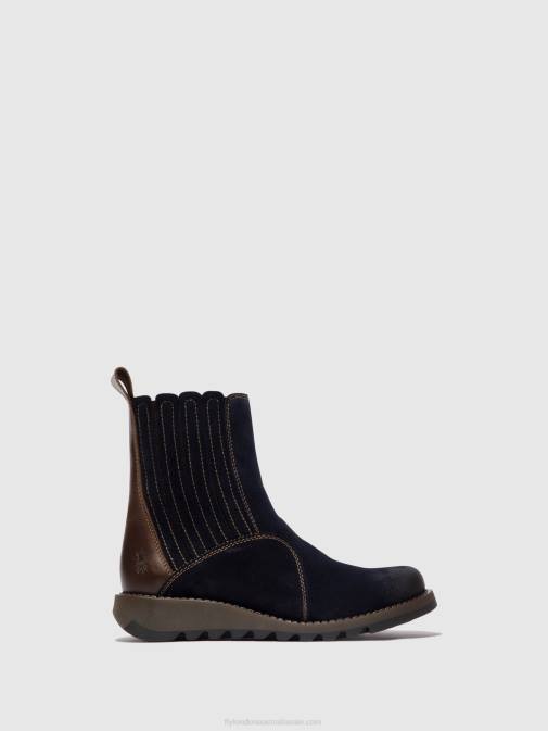 NAVY/DK. BROWN XX0D41 Zip Up Ankle Boots SUZY899 Fly London Women