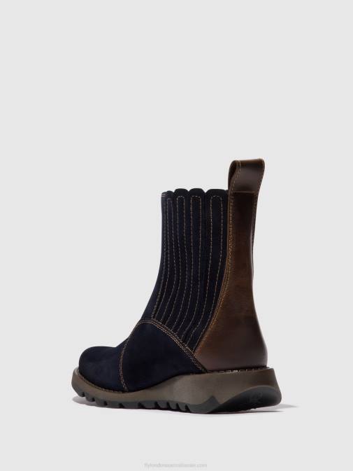 NAVY/DK. BROWN XX0D41 Zip Up Ankle Boots SUZY899 Fly London Women