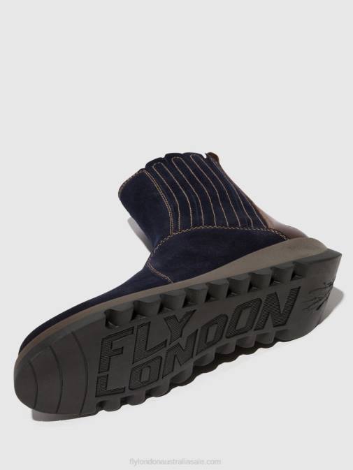 NAVY/DK. BROWN XX0D41 Zip Up Ankle Boots SUZY899 Fly London Women