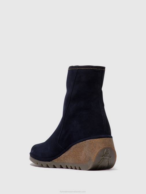 NAVY XX0D47 Zip Up Ankle Boots NELA407 Fly London Women