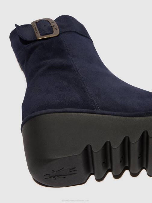 NAVY XX0D65 Zip Up Ankle Boots BEPP396 Fly London Women