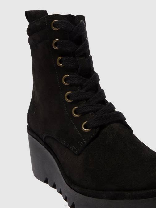 OILSUEDE BLACK XX0D211 Lace-up Ankle Boots BIAZ329 Fly London Women