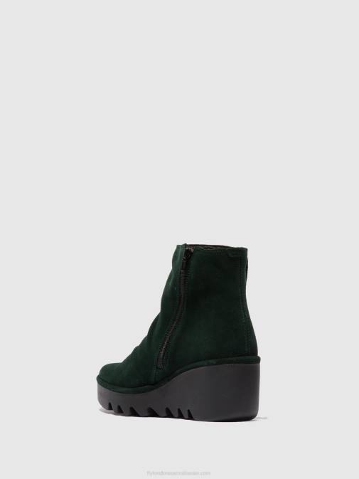 OILSUEDE GREEN FOREST XX0D184 Zip Up Ankle Boots BROM344 Fly London Women